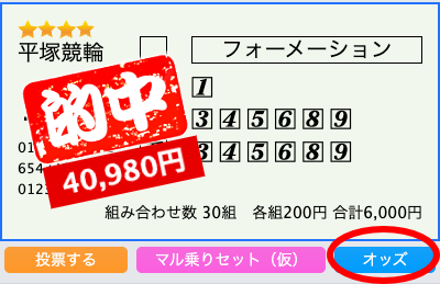 オッズボタンの位置